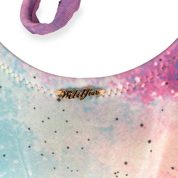 Wildfox Pink Space Cadet Galaxy Blue Print One Piece Tie Dye Festival NWT Small - Picture 7 of 14